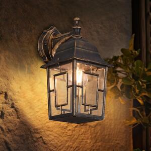 Trio Lighting Εξωτερικό φωτιστικό τοίχου Volturno, κάτω υποδοχή, σκουριασμένο χρώμα, ρυθμιζόμενος, Καφέ / Σκουριάς, Αλουμίνιο, Αντίκα