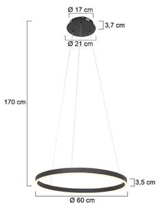 LED κρεμαστό φωτιστικό Ringlux Ø 60cm 2-φωτο μαύρο