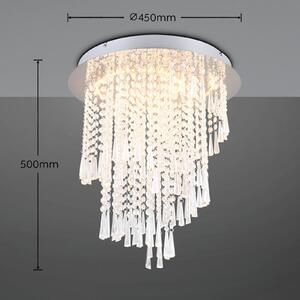 Φωτιστικό οροφής LED Pomp, Ø 45 cm, χρώμιο, ακρυλικό/μέταλλο, CCT