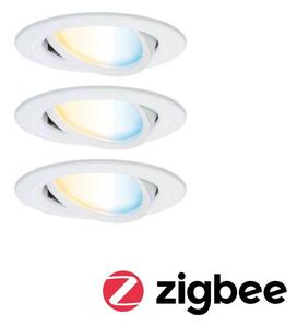 Paulmann LED χωνευτός προβολέας Nova Coin Smart λευκός CCT, σετ 3 τεμαχίων, 8,4, ρυθμιζόμενος, Λευκό, Σαλόνι / τραπεζαρία, Αλουμίνιο, σύγχρονο, Εσοχή οροφής