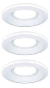 Paulmann LED χωνευτό φωτιστικό Sormus λευκό, Ø 10 cm, IP65, σετ 3 τεμαχίων, Λευκό, Μπάνιο, Πλαστικό, σύγχρονο, Εσοχή οροφής