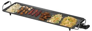 Ηλεκτρική σχάρα Teppanyaki Royalty Line RL-TP18210, 1800W, 70x23 cm, μαρμάρινη επίστρωση, Λαδοθήκη, Μαύρο