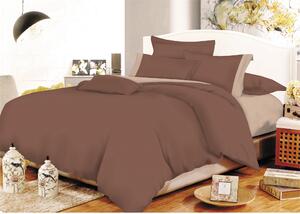 Σετ Σεντόνια Με Φάσα Polycotton Διπλά 200x240εκ. Brown-Beige Komvos Home 7001105-17