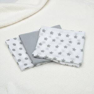 Μουσελίνες/Πάνες Αγκαλιάς (Σετ 3τμχ) Gamberritos Stars & Dots Γκρι 9274G-10