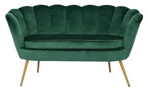 Καναπές 2Θέσιος Coquille HM8627.03 Dark Green 130x77x83εκ