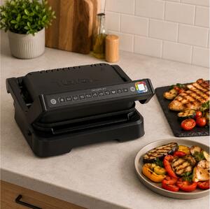 Τοστιέρα - Γκριλιέρα 2 σε 1 Tefal OptiGrill GC772810 με 9 προγράμματα, ισχύ 2100W και επιφάνεια ψησίματος 30x20cm - Black