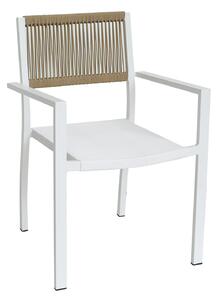 Πολυθρόνα Κήπου ArteLibre HORUS Λευκό/Καφέ Αλουμίνιο/Rattan 56x58x83cm