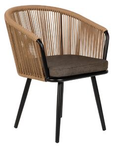Πολυθρόνα Κήπου ArteLibre LOFOI Μαύρο/Καφέ Αλουμίνιο/Rattan 60x62x81cm