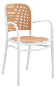 Πολυθρόνα Κήπου ArteLibre CANARY Λευκό/Μπεζ PP 55x52x86cm