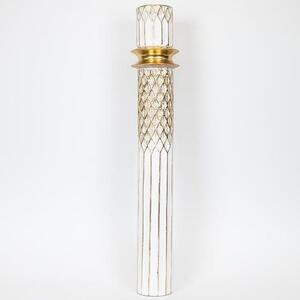 Βάζο Μεταλλικό 752-22010 15x15x88.5cm White-Gold Estheti Home