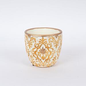 Κασπώ Τσιμεντένιο 752-18049 14x14x13cm Creame-Gold Estheti Home