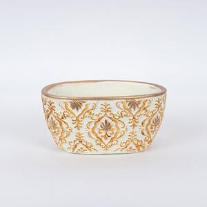 Κασπώ Τσιμεντένιο 752-18052 22x13x11cm Creame-Gold Estheti Home