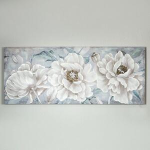 Πίνακας Σε Καμβά Λουλούδια 755-12022 55x135x3cm White-Blue Estheti Home