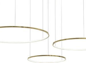 Milagro Lighting LED κρεμαστή λάμπα Saturno, χρυσό χρώμα, 3 φώτα, μέταλλο, 4.000 K, Χρυσό / Ορείχαλκου, Σαλόνι / τραπεζαρία, Μέταλλο, σύγχρονο