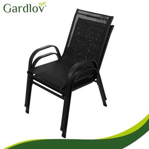 Σετ επίπλων μπαλκονιού Gardlov – Τραπέζι με 2 καρέκλες για βεράντα και κήπο, μαύρο