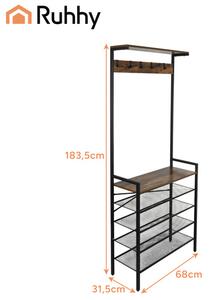 Επιδαπέδια κρεμάστρα με ράφια Ruhhy 189 cm – Για ρούχα και παπούτσια