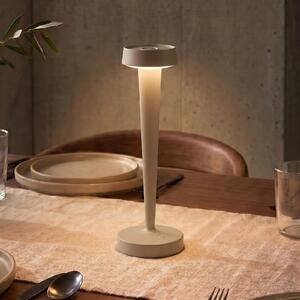 Lucande LED-Akku-Kerzenständer Lea, βάζο, μπεζ, 28 cm, ρυθμιζόμενος, Μπεζ, Σαλόνι / τραπεζαρία, Μέταλλο, σύγχρονο
