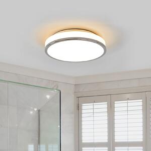 Lindby LED φωτιστικό οροφής Lyss, Ø 28 cm, χρώμιο, IP44, Λευκό, Μπάνιο, Γυαλί, σύγχρονο
