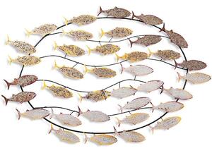 Διακοσμητικό Τοίχου Fishes 930DYU1273 94x4x58cm Multi-Gold Wallity