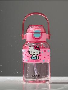 Sinsay - Μπουκάλι νερού με λαβή και καλαμάκι Hello Kitty - πολυχρωμο