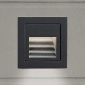 ORION Φωτιστικό τοίχου Loro LED, ανθρακί, πλάτος 8,5 cm, αλουμίνιο, Μαύρο, Αλουμίνιο, σύγχρονο, Γωνιακά φωτιστικά