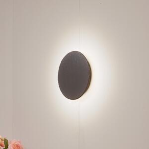 Lindby LED φωτιστικό τοίχου Peetu, Ø 25 cm, σχιστόλιθος, με δυνατότητα ρύθμισης, ρυθμιζόμενος, Γκρι, Σαλόνι / τραπεζαρία, Πέτρα, σύγχρονο