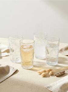 Sinsay - Σετ ποτηριών με ανάγλυφο μοτίβο φοίνικα 4 pack - clear