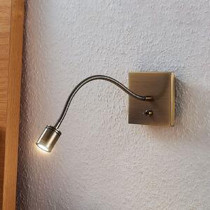Lindby LED φωτιστικό τοίχου Mayar, ορείχαλκος, μέταλλο, ανάγνωσης,, Μπρούτζινο / Αντικέ ορείχαλκου, υπνοδωμάτιο, Μέταλλο, σύγχρονο