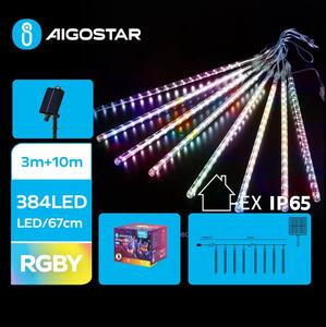 Aigostar - LED Solar Χριστουγεννιάτικα λαμπάκια 384xLED/13m IP65 πολύχρωμα