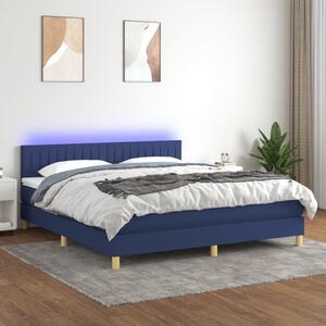 VidaXL Κρεβάτι Boxspring με Στρώμα & LED Μπλε 160x200 εκ. Υφασμάτινο