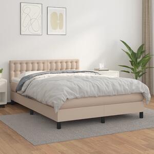 VidaXL Κρεβάτι Boxspring με Στρώμα Καπουτσίνο 140x200εκ.από Συνθ.Δέρμα