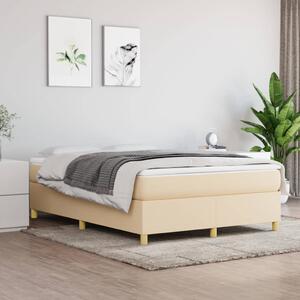 VidaXL Κρεβάτι Boxspring με Στρώμα Κρεμ 140x190 εκ. Υφασμάτινο