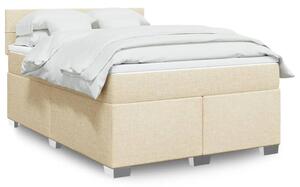 VidaXL Κρεβάτι Boxspring με Στρώμα Κρεμ 140x200 εκ. Υφασμάτινο