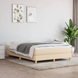 VidaXL Κρεβάτι Boxspring με Στρώμα Κρεμ 140x190 εκ. Υφασμάτινο