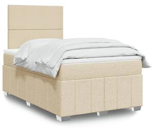 VidaXL Κρεβάτι Boxspring με Στρώμα Κρεμ 120x190 εκ. Υφασμάτινο