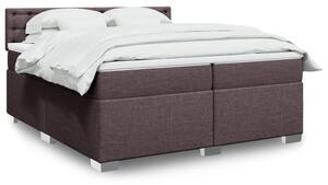 VidaXL Κρεβάτι Boxspring με Στρώμα Σκούρο Καφέ 200x200 εκ. Υφασμάτινο