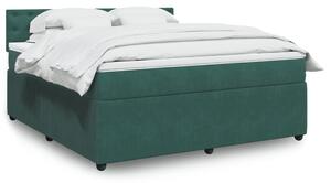 VidaXL Κρεβάτι Boxspring με Στρώμα Σκούρο Πράσινο 180x200εκ. Βελούδινο