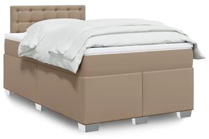 VidaXL Κρεβάτι Boxspring με Στρώμα Καπουτσίνο 120x200εκ.από Συνθ.Δέρμα