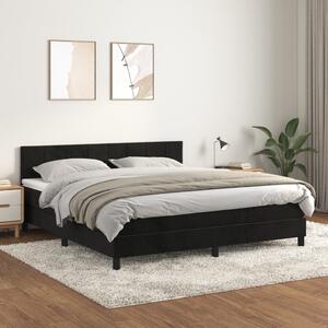 VidaXL Κρεβάτι Boxspring με Στρώμα Μαύρο 160x200 εκ. Βελούδινο