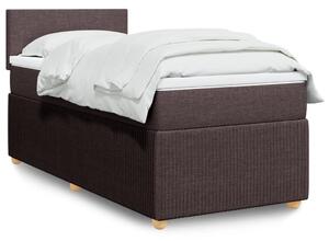 VidaXL Κρεβάτι Boxspring με Στρώμα Σκούρο Καφέ 80x200 εκ. Υφασμάτινο