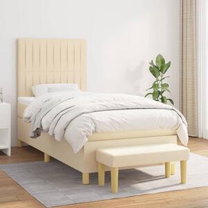 VidaXL Κρεβάτι Boxspring με Στρώμα Κρεμ 80 x 200 εκ. Υφασμάτινο