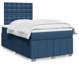 VidaXL Κρεβάτι Boxspring με Στρώμα Μπλε 120x190 εκ. Υφασμάτινο