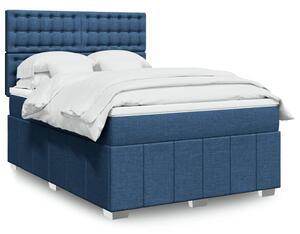 VidaXL Κρεβάτι Boxspring με Στρώμα Μπλε 140x200 εκ. Υφασμάτινο