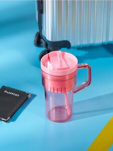 Sinsay - Κούπα με καπάκι και καλαμάκι - ροζ