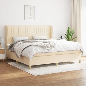 VidaXL Κρεβάτι Boxspring με Στρώμα Κρεμ 200x200 εκ. Υφασμάτινο