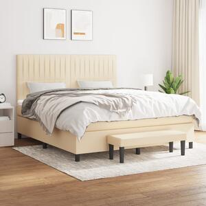 VidaXL Κρεβάτι Boxspring με Στρώμα Κρεμ 160x200 εκ. Υφασμάτινο