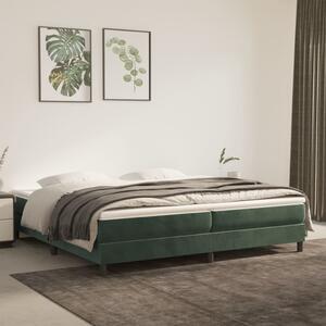 VidaXL Κρεβάτι Boxspring με Στρώμα Σκούρο Πράσινο 200x200εκ. Βελούδινο