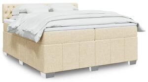 VidaXL Κρεβάτι Boxspring με Στρώμα Κρεμ 200x200 εκ. Υφασμάτινο