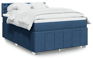 VidaXL Κρεβάτι Boxspring με Στρώμα Μπλε 140x200 εκ. Υφασμάτινο