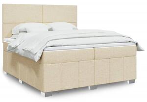 VidaXL Κρεβάτι Boxspring με Στρώμα Κρεμ 200x200 εκ. Υφασμάτινο